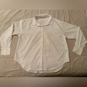 Studded White Button Down Shirt